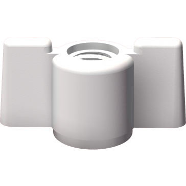 Flügelmuttern Material: Polyamid 6.6 Farbe: weiß ähnlich RAL 9010