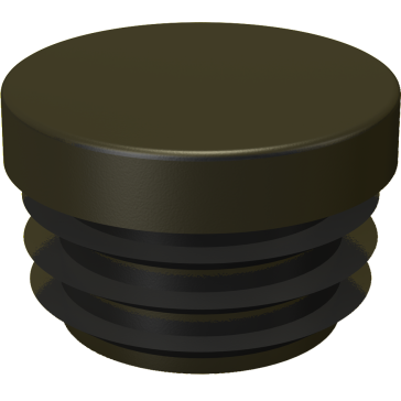 Lamellenstopfen, rund für Rundrohre Material: PE weich (LDPE) Farbe: schwarz ähnlich RAL 9005