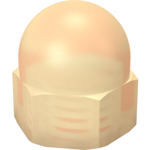 Hutmuttern ähnlich DIN 1587 Material: Polyamid 6.6 Farbe: natur