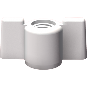 Flügelmuttern Material: Polyamid 6.6 Farbe: weiß ähnlich RAL 9010