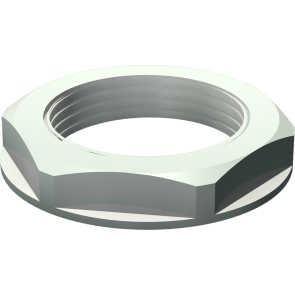 Gegenmuttern, Pg-Gewinde mit Bund ähnlich DIN 46320 Material: Polyamid 6. 30% GF Farbe: hellgrau= 1, dunkelgrau= 011 Farbbezeichnung= letzte Stellen der Bestellnummer