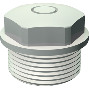 Würgenippel, metrisch Geschlossene Ausführung mit einer/ mehreren Durchbruchmöglichkeiten Material: PE weich (LDPE) Farbe: grau ähnl. RAL 7035